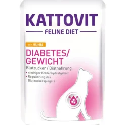 Kattovit>Futterfreund Kattovit Pouch Diabetes/Gewicht mit Huhn 85g