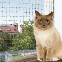 Katzen Sicherheit & Transport>Futterfreund Katzenschutznetz, drahtverstärkt, olivgrün