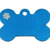 Adressanhänger|Adressanhänger Gravur>Futterfreund Knochen Groß Blau mit Motiv Pfote