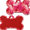 Adressanhänger|Adressanhänger Gravur>Futterfreund Knochen Groß Camouflage Pink