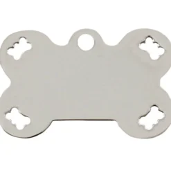 Adressanhänger|Adressanhänger Gravur>Futterfreund Knochen Groß Chrom mit Cutouts