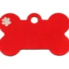 Adressanhänger|Adressanhänger Gravur>Futterfreund Knochen Klein Rot mit Motiv Pfote