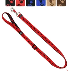 Halsbänder, Leinen & Geschirre>Futterfreund Kombileine verstellbar 20mm/100-200 cm Pfötchen