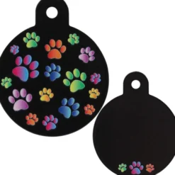 Adressanhänger|Adressanhänger Gravur>Futterfreund Kreis Groß Multi Paws