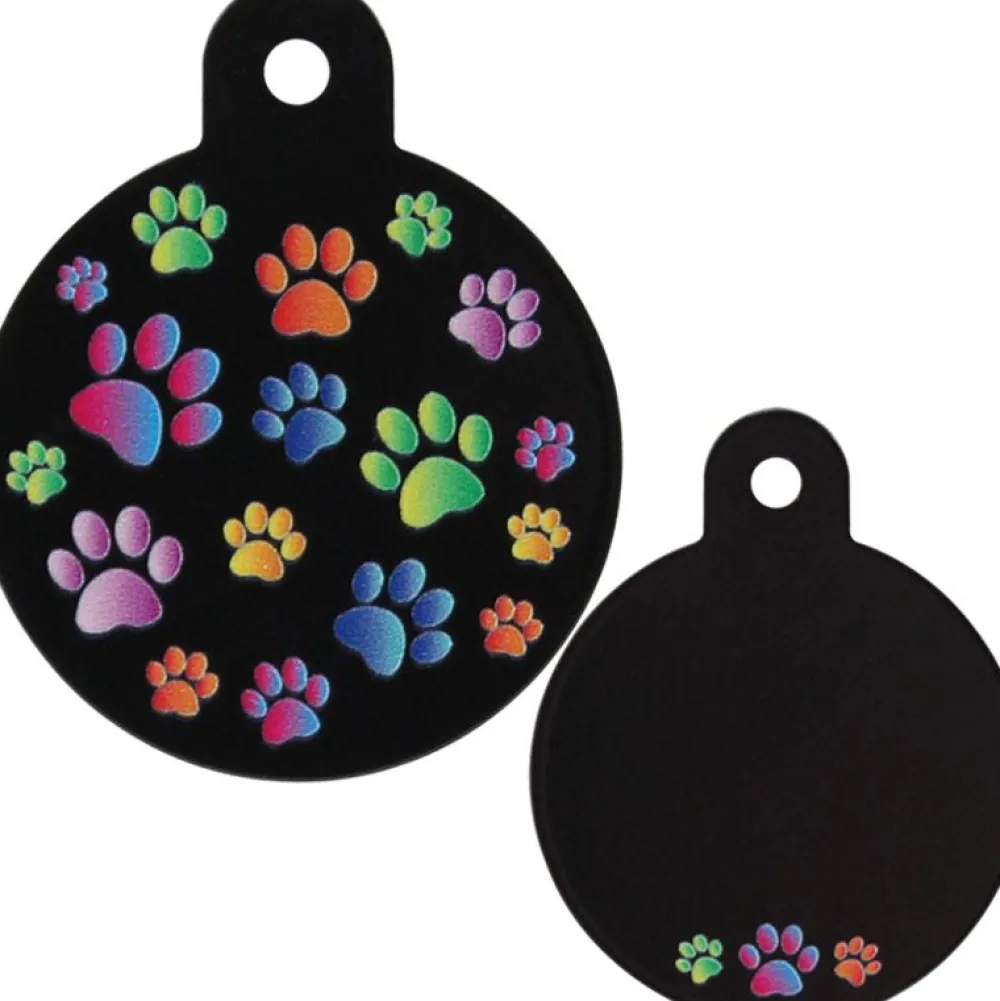 Adressanhänger|Adressanhänger Gravur>Futterfreund Kreis Groß Multi Paws