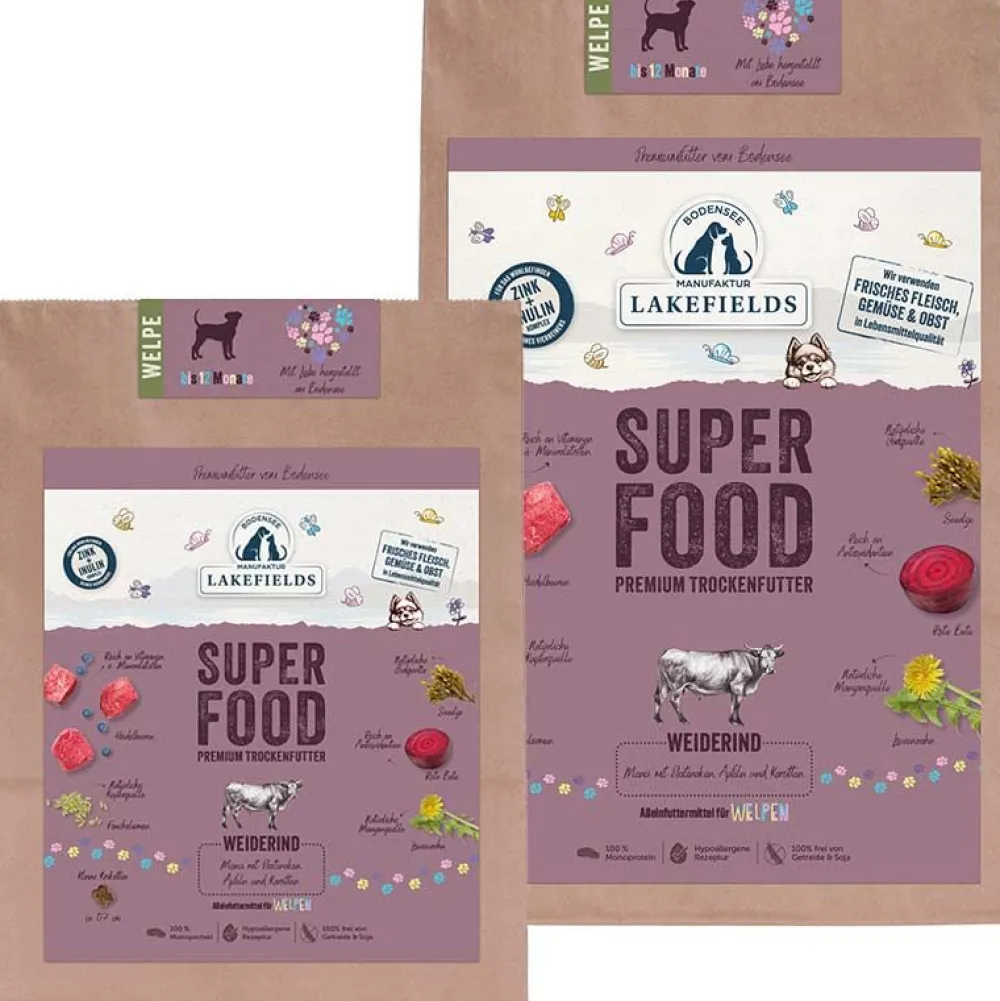 Lakefields>Futterfreund Lakefields SUPERFOOD Premium Rind für Welpen