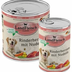 Landfleisch>Futterfreund Landfleisch pur Rinderherzen mit Nudeln