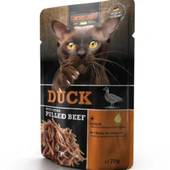 Leonardo>Futterfreund Leonardo Pouch Duck + extra pulled Beef 70g