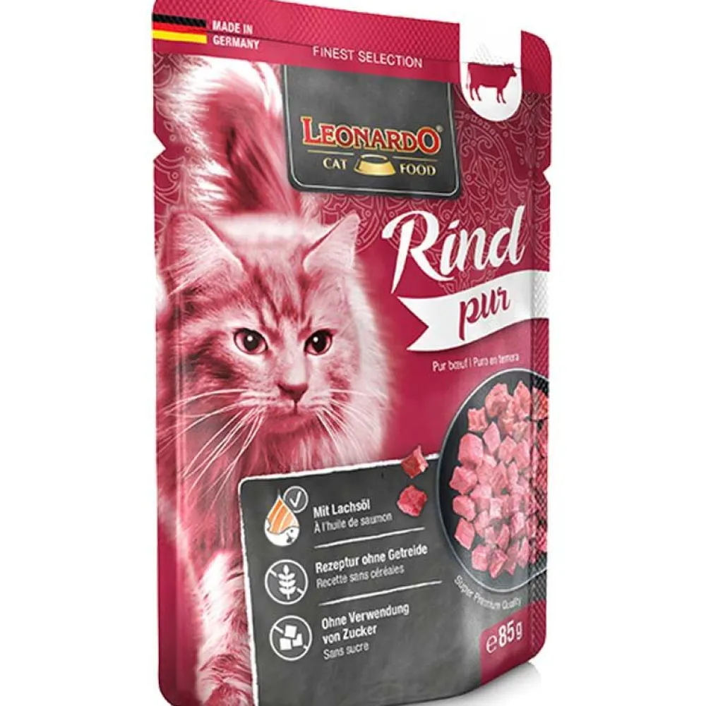 Leonardo>Futterfreund Leonardo Pouch Rind pur 85g
