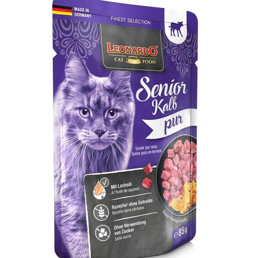 Leonardo>Futterfreund Leonardo Pouch Senior Kalb pur 85g
