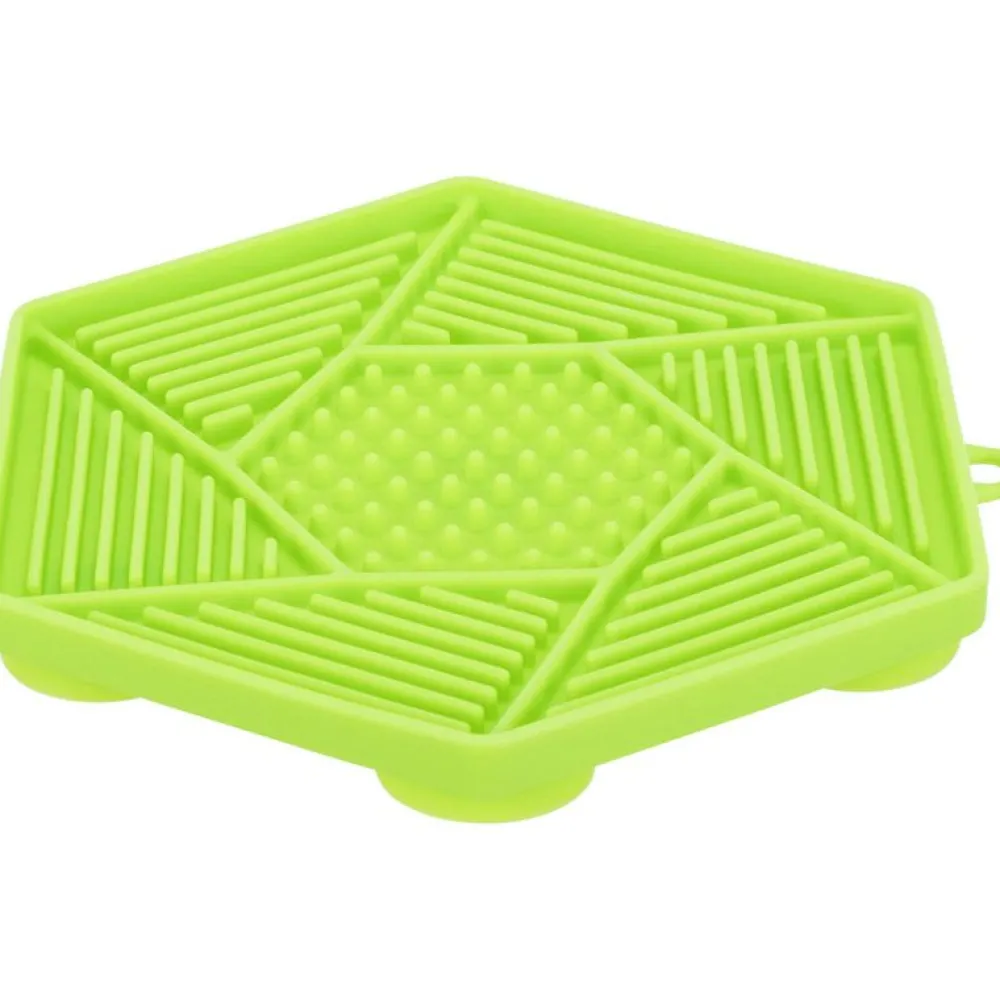 Spielzeug>Futterfreund Lick n Snack Matte mit Saugnäpfen, Silikon, 17cm, grün