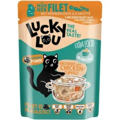 Lucky Lou>Futterfreund Lucky Lou Extrafood Hühnerfilet + Hühnerleber in Broth