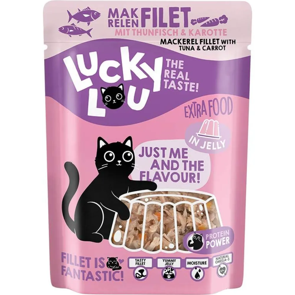 Lucky Lou>Futterfreund Lucky Lou Extrafood Makrelenfilet + Thunfisch in Jelly