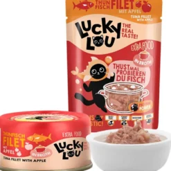 Lucky Lou>Futterfreund Lucky Lou Extrafood Thunfisch mit Apfel in Broth