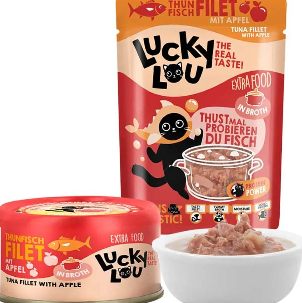 Lucky Lou>Futterfreund Lucky Lou Extrafood Thunfisch mit Apfel in Broth