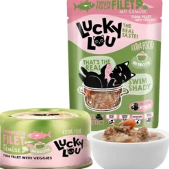 Lucky Lou>Futterfreund Lucky Lou Extrafood Thunfischfilet mit Gemüse in Broth