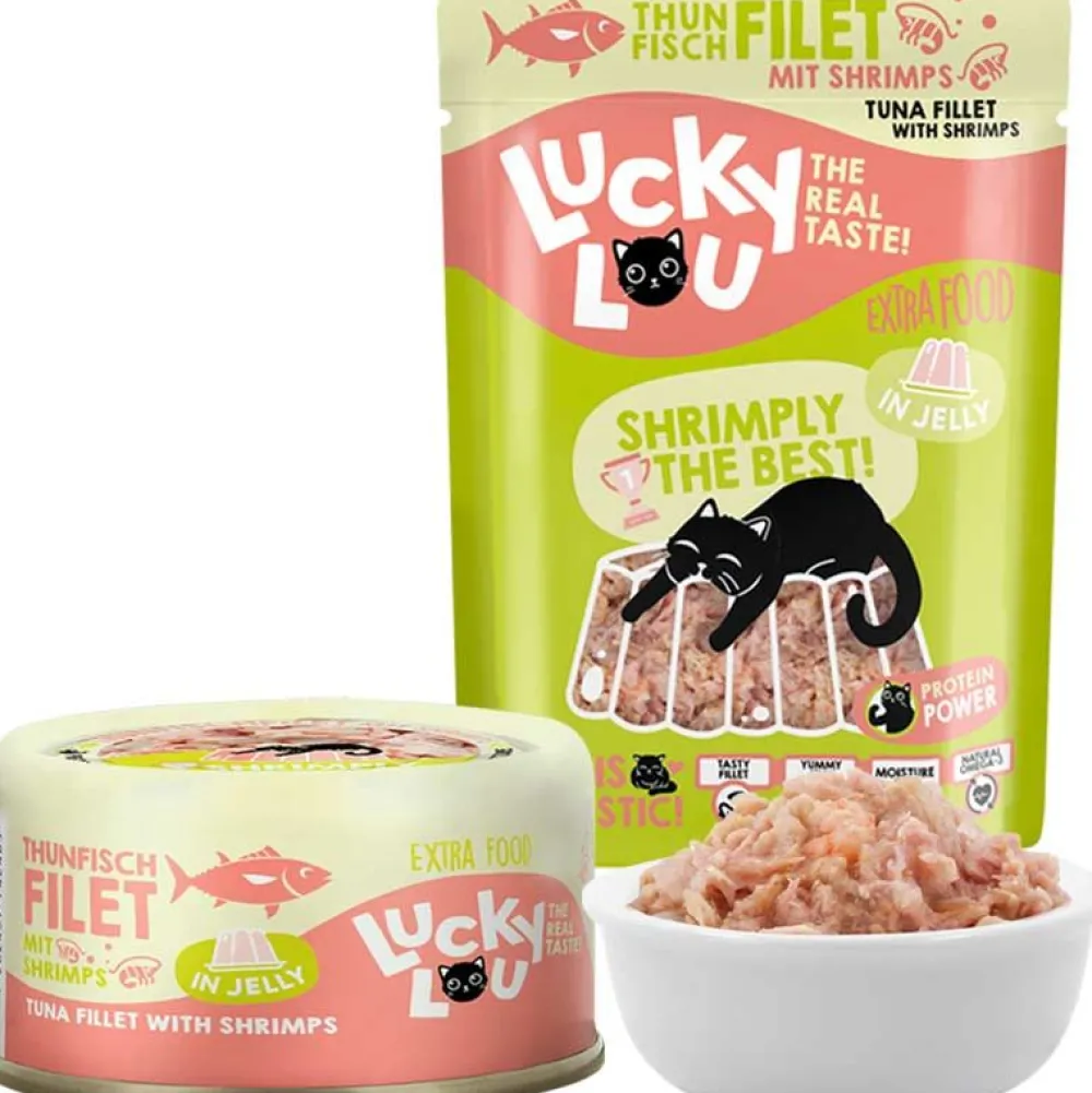 Lucky Lou>Futterfreund Lucky Lou Extrafood Thunfischfilet mit Shrimps in Jelly