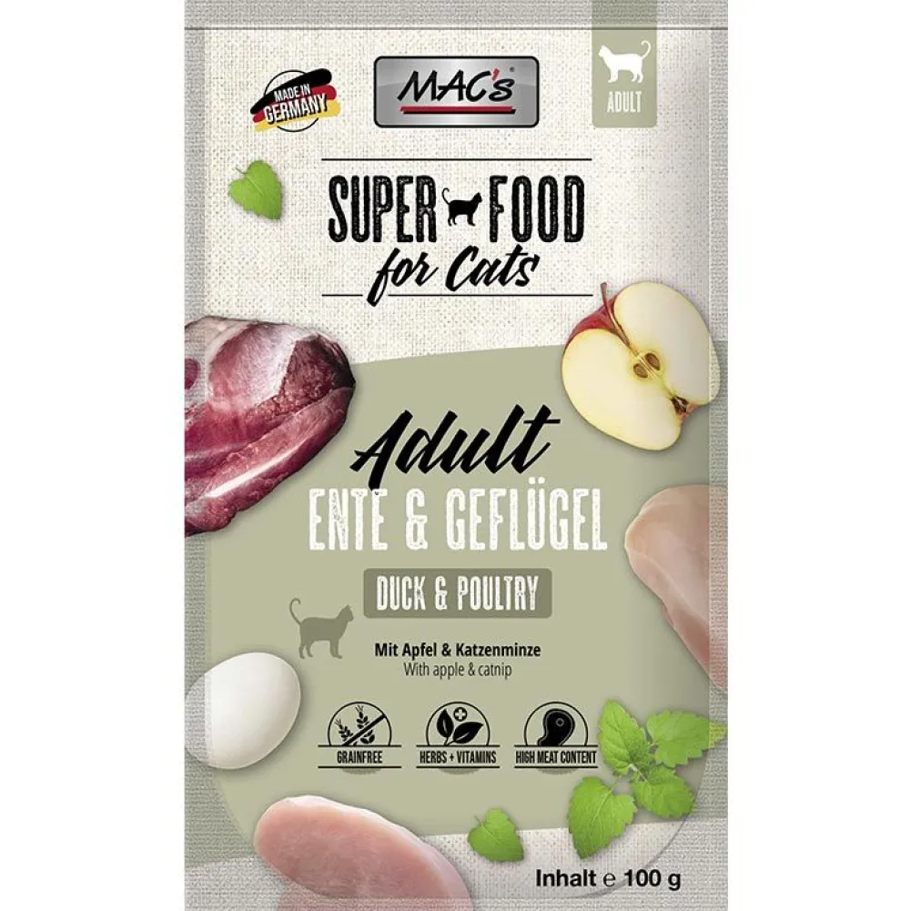 Macs>Futterfreund Macs Cat Pouch Ente + Geflügel 100g