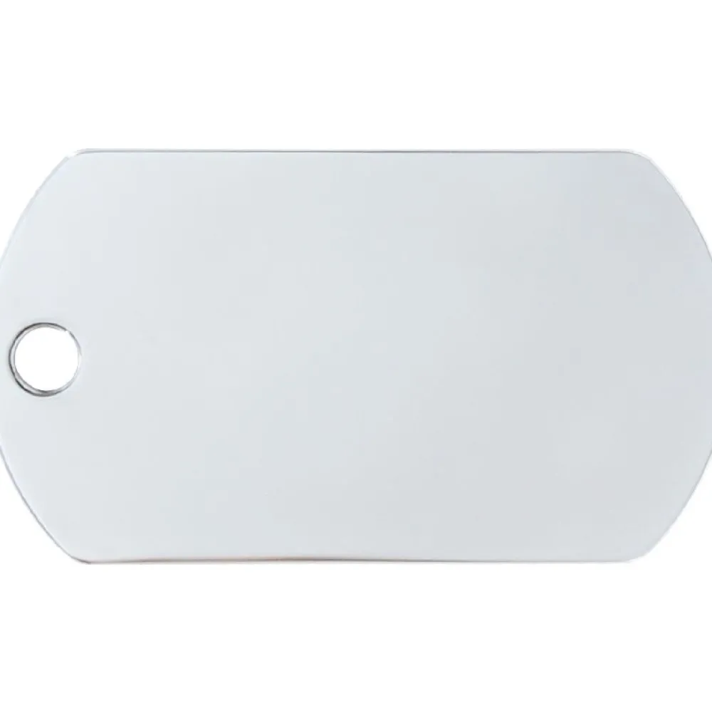 Adressanhänger|Adressanhänger Gravur>Futterfreund Military Groß Chrom Horizontal