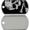 Adressanhänger|Adressanhänger Gravur>Futterfreund Military Groß Schwarz/Weiß Skull Horizontal