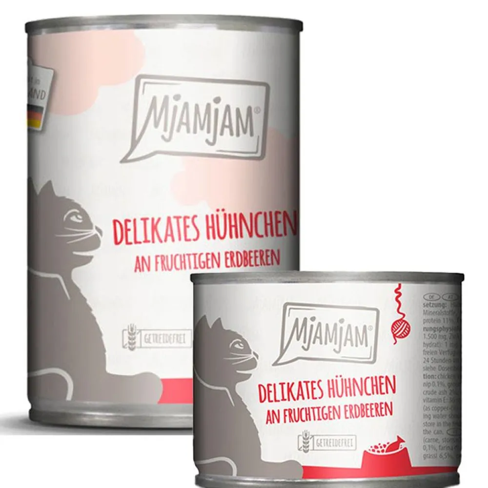 Mjamjam>Futterfreund MjAMjAM delikates Hühnchen an fruchtigen Erdbeeren