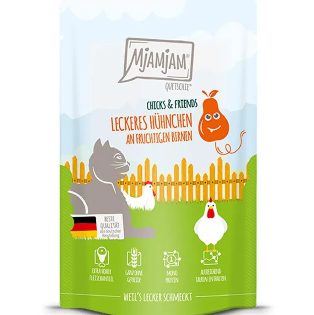 Mjamjam>Futterfreund MjAMjAM Quetschie Chicks + Friends Hühnchen an Birne 125g