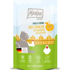 Mjamjam>Futterfreund MjAMjAM Quetschie Chicks + Friends Hühnchen an Apfel 125g