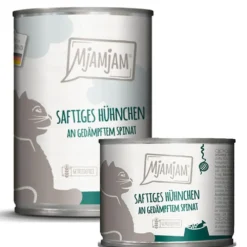 Mjamjam>Futterfreund MjAMjAM saftiges Hühnchen an gedämpftem Spinat
