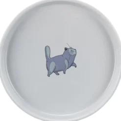 Katzennäpfe>Futterfreund Napf, flach und breit, Katze, Keramik, 0,6 l / 23 cm, grau