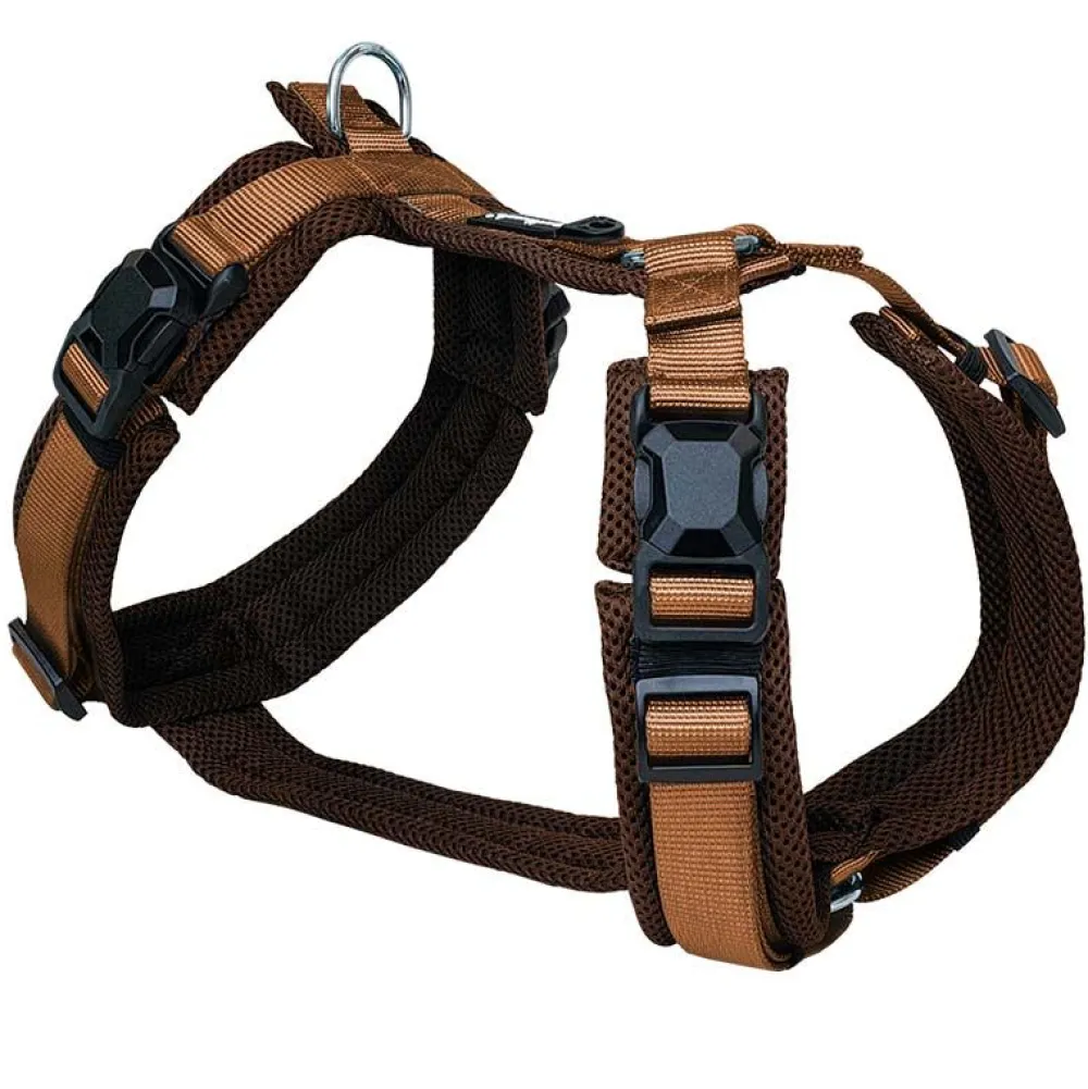 Halsbänder, Leinen & Geschirre>Futterfreund Petlando Magnetech Y-Comfort Geschirr, mokka/cognac