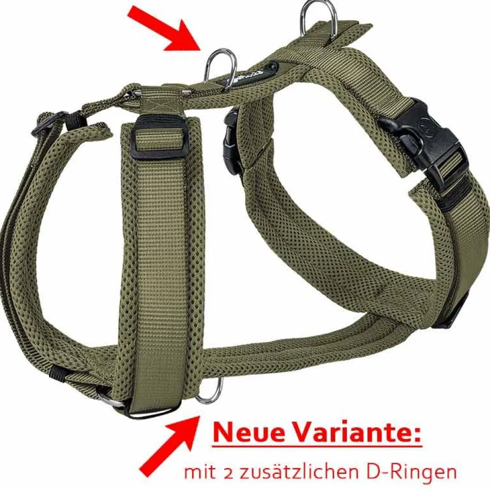 Halsbänder, Leinen & Geschirre>Futterfreund Petlando Mesh Y-Comfort Geschirr, olive