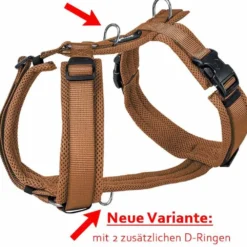 Halsbänder, Leinen & Geschirre>Futterfreund Petlando Mesh Y-Comfort Geschirr, cognac
