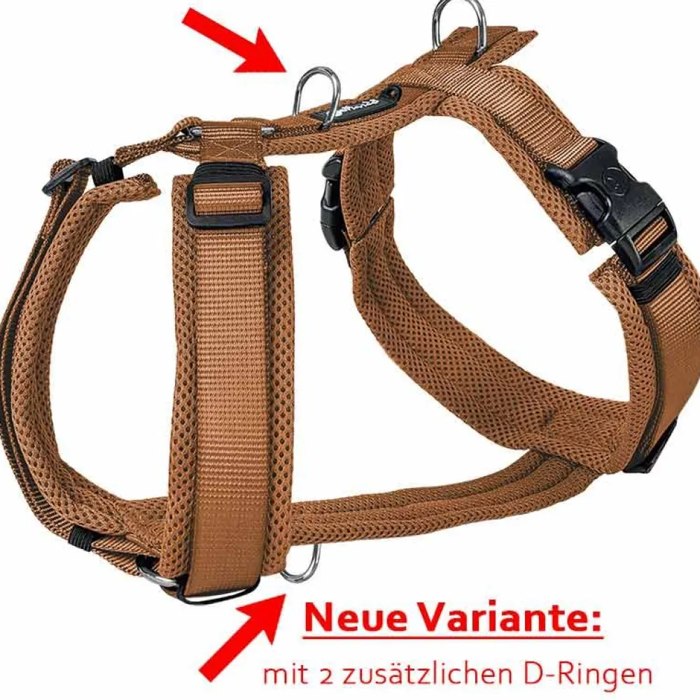 Halsbänder, Leinen & Geschirre>Futterfreund Petlando Mesh Y-Comfort Geschirr, cognac