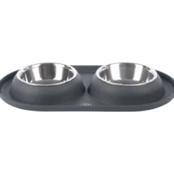 Futternapf>Futterfreund Petlando Premium Doppelnapf Silikon, anthrazit