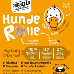 Purbello>Futterfreund Purbello HundeRolle Ente mit Kartoffeln und Kräutern