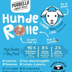 Purbello>Futterfreund Purbello HundeRolle Lamm mit Möhren und Erbsen