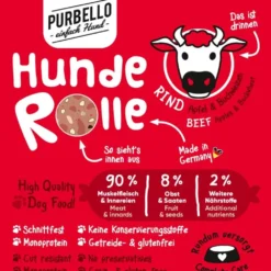 Purbello>Futterfreund Purbello HundeRolle Rind mit Äpfeln und Buchweizen