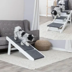 Unterwegs Mit Hund>Futterfreund Rampe mit ausklappbaren Stufen, MDF, 44x46x106 cm, weiß