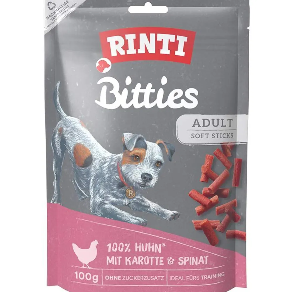 Rinti|Rinti>Futterfreund Rinti Snack Bitties Huhn mit Karotten & Spinat 100g