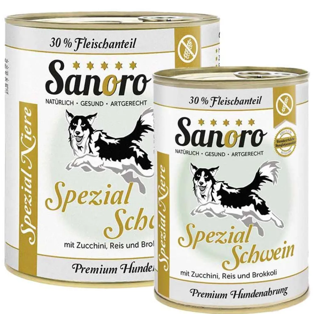 Sanoro>Futterfreund Sanoro Spezial Niere Schwein mit Zucchini+Reis+Brokkoli