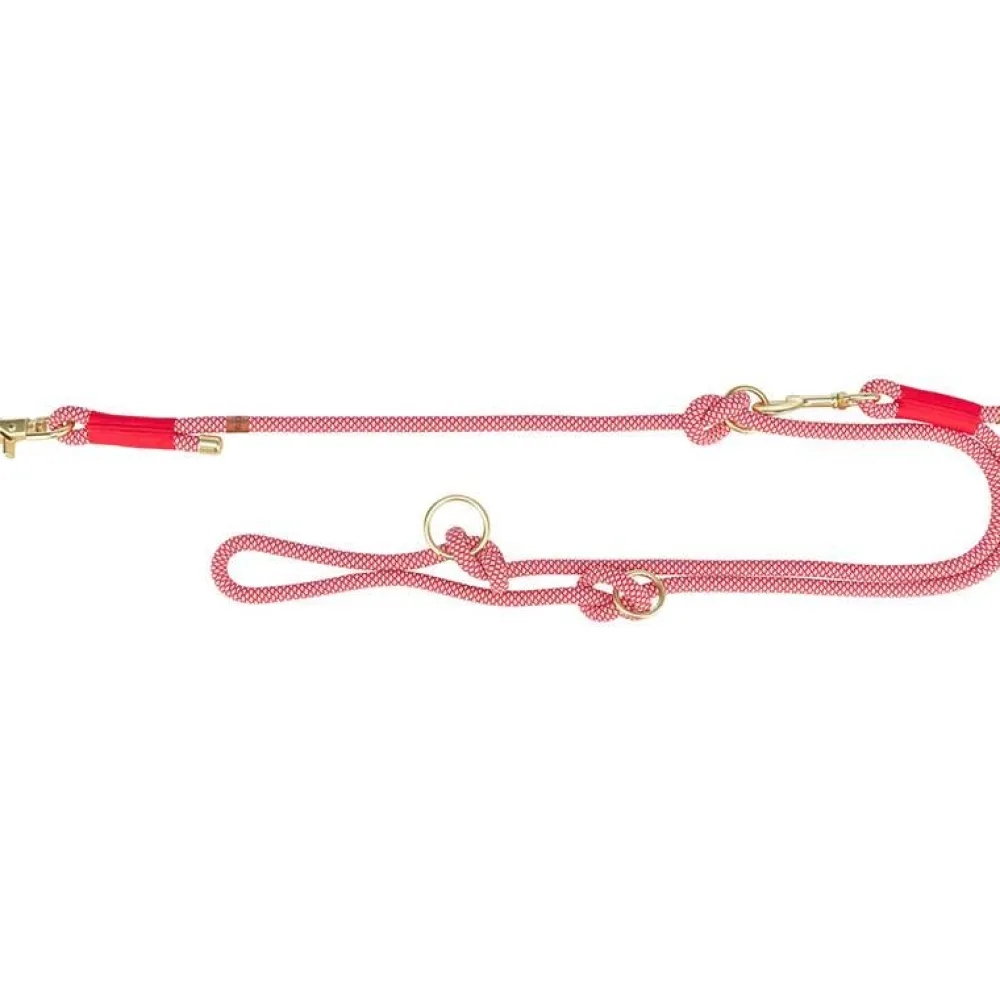 Halsbänder, Leinen & Geschirre>Futterfreund Soft Rope V-Leine, S-XL: 2,00 m/10 mm rot/creme
