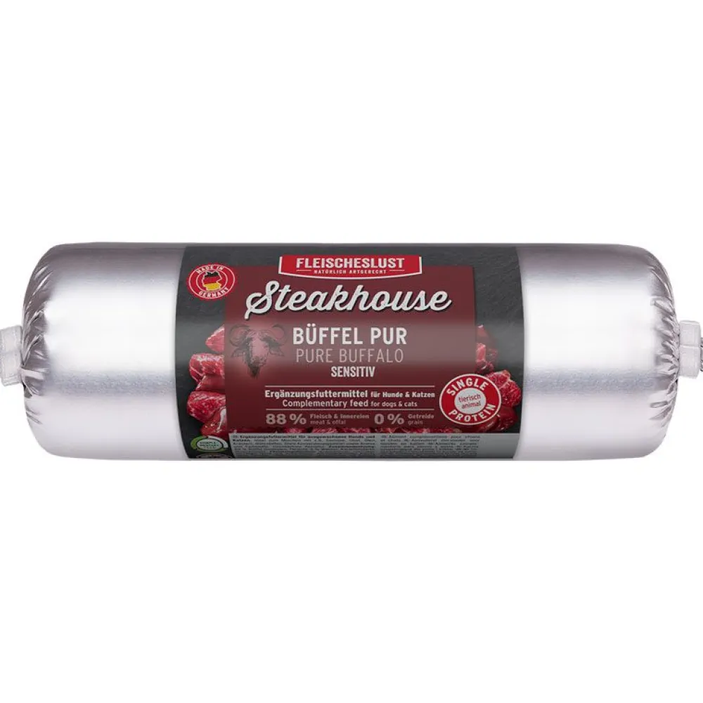 Steakhouse|Fleischeslust>Futterfreund Steakhouse-Wurst - Büffel pur 500g