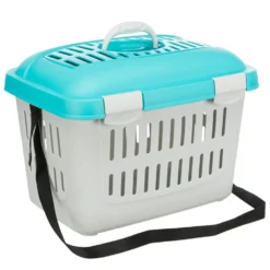 Katzen Sicherheit & Transport>Futterfreund Transportbox Midi-Capri, 44x33x32 cm hellgrau/blau
