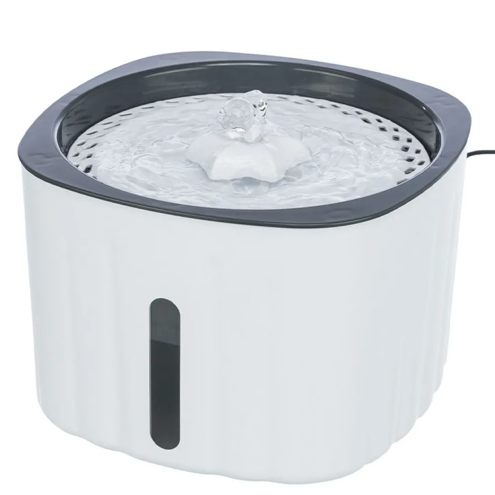 Trinkbrunnen>Futterfreund Trinkbrunnen Flower, 2l, weiß/grau
