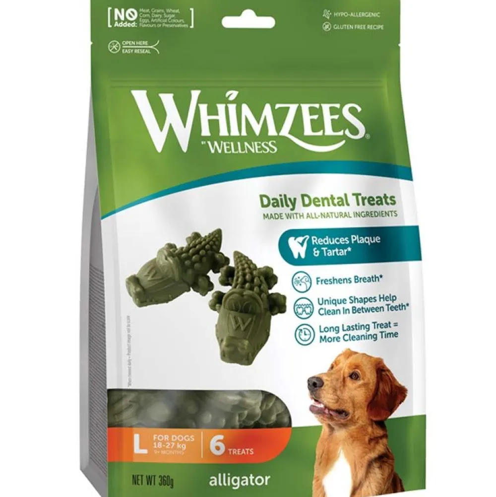 Zahnpflege>Futterfreund Whimzees Dog Snack Alligator/Krokodil L, 6 Stück