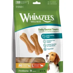 Zahnpflege>Futterfreund Whimzees Dog Snack Ricebone/Reisknochen M-L, 9 Stück 540g