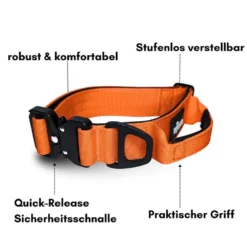 Halsbänder, Leinen & Geschirre>Futterfreund Woofed Nylon Tactical, Halsband, Griff, safety orange