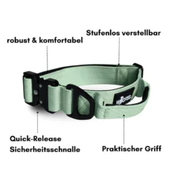Halsbänder, Leinen & Geschirre>Futterfreund Woofed Nylon Tactical, Halsband, Griff, sage green
