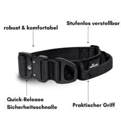 Halsbänder, Leinen & Geschirre>Futterfreund Woofed Nylon Tactical, Halsband, Griff, deep black