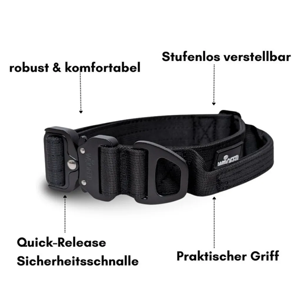 Halsbänder, Leinen & Geschirre>Futterfreund Woofed Nylon Tactical, Halsband, Griff, deep black